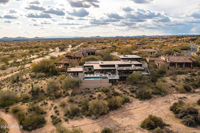 aerial view with a mountain view