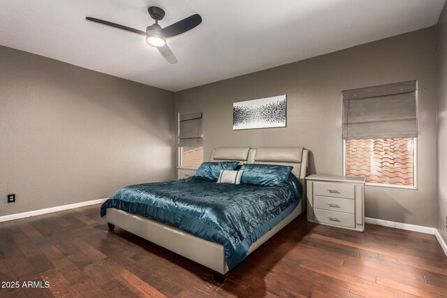 1751 W Mulberry Dr, Chandler, AZ 85286 - bedroom featuring dark wood-style floors and a ceiling fan