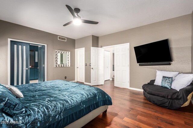 1751 W Mulberry Dr, Chandler, AZ 85286 - bedroom with wood finished floors and ceiling fan