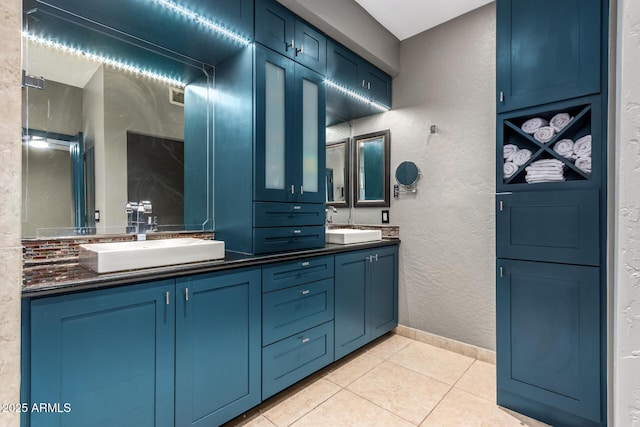 1751 W Mulberry Dr, Chandler, AZ 85286 - full bath featuring double vanity, a textured wall, and tile patterned flooring