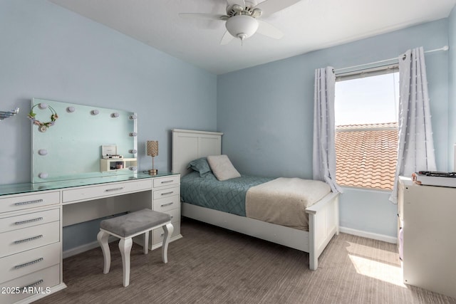 1751 W Mulberry Dr, Chandler, AZ 85286 - bedroom with a desk, ceiling fan, and light colored carpet