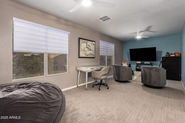 1751 W Mulberry Dr, Chandler, AZ 85286 - office area with ceiling fan and carpet flooring