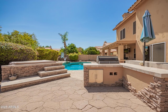 1751 W Mulberry Dr, Chandler, AZ 85286 - view of pool featuring a patio area, area for grilling, and a fenced backyard