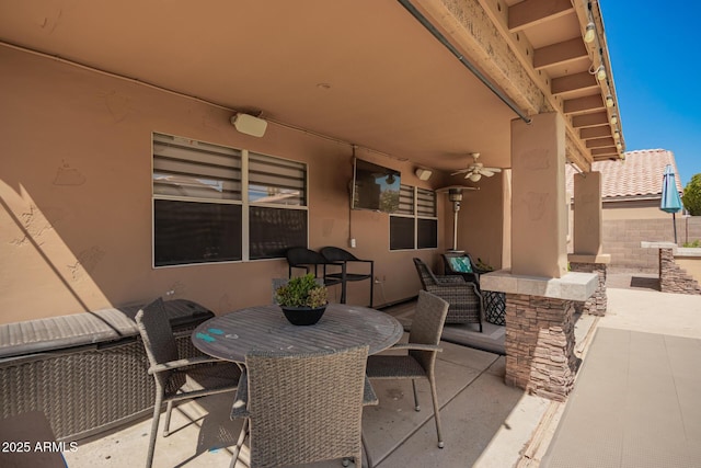 1751 W Mulberry Dr, Chandler, AZ 85286 - view of patio with a ceiling fan and outdoor dining space