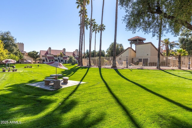 view of yard with fence