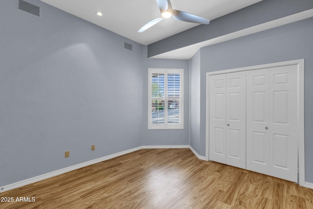 16210 E Links Dr, Fountain Hills, AZ 85268 - unfurnished bedroom with visible vents, baseboards, a ceiling fan, and wood finished floors