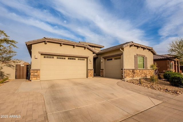 view of front of house with a garage