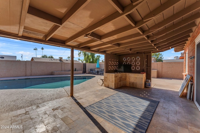 view of pool featuring a patio area