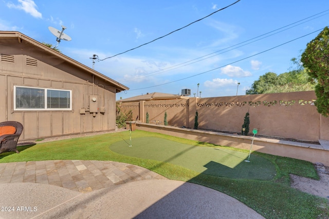 view of yard featuring cooling unit