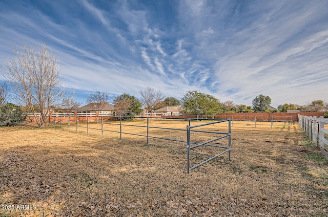 view of yard featuring a rural view