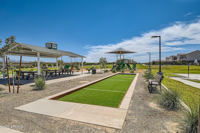 surrounding community featuring playground community and a gazebo