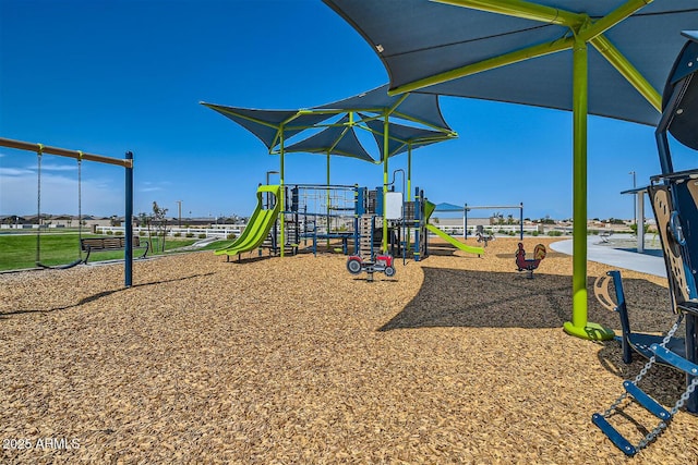 view of community jungle gym