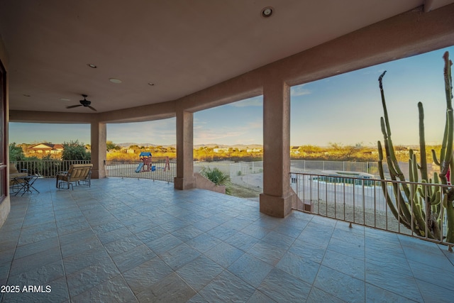 view of patio / terrace with ceiling fan