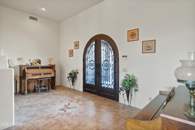 entrance foyer with french doors