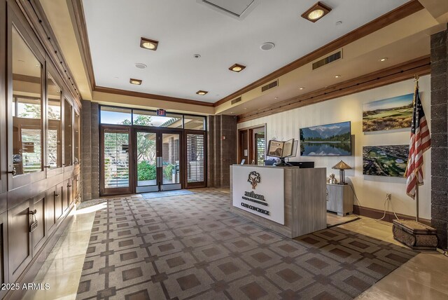 3045 W Feather Sound Dr, Phoenix, AZ 85086 - welcome area featuring ornamental molding and french doors