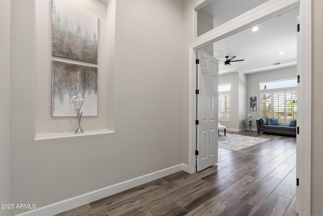 3045 W Feather Sound Dr, Phoenix, AZ 85086 - hall with wood finished floors and baseboards