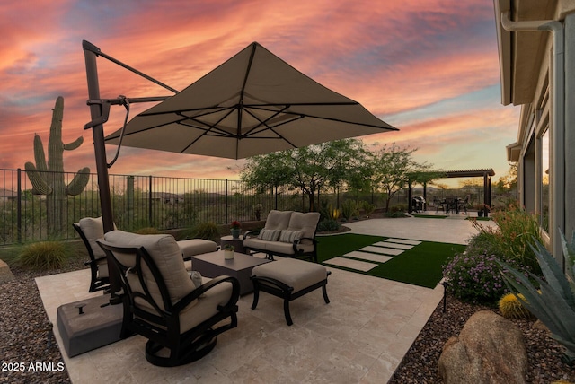 3045 W Feather Sound Dr, Phoenix, AZ 85086 - fenced backyard featuring a patio area and an outdoor living space