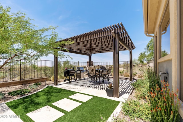 3045 W Feather Sound Dr, Phoenix, AZ 85086 - view of yard featuring a pergola, a patio area, and outdoor dining space