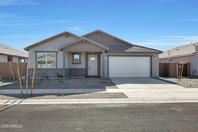 view of front facade with a garage