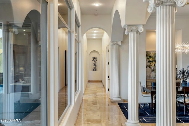 11320 N Crestview Dr, Fountain Hills, AZ 85268 - corridor featuring decorative columns and arched walkways