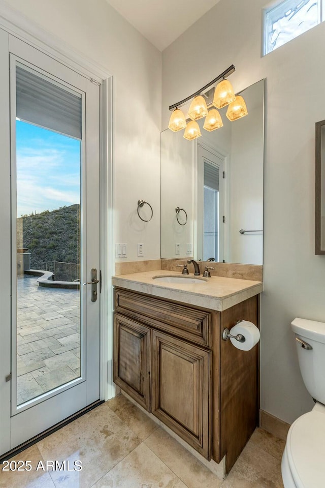 11320 N Crestview Dr, Fountain Hills, AZ 85268 - bathroom featuring tile patterned floors, toilet, and vanity