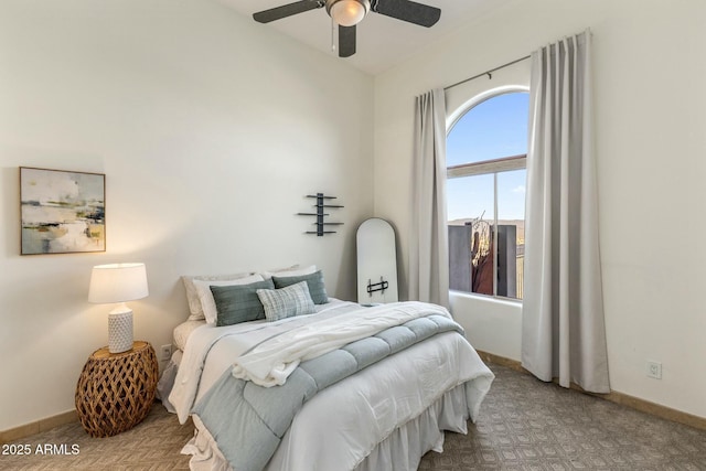 11320 N Crestview Dr, Fountain Hills, AZ 85268 - carpeted bedroom featuring baseboards and a ceiling fan