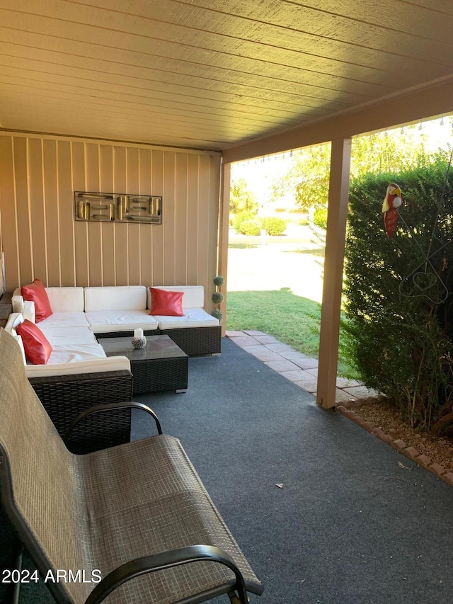 view of patio / terrace featuring an outdoor living space