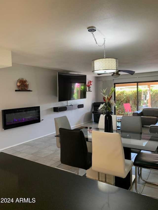 view of tiled dining room