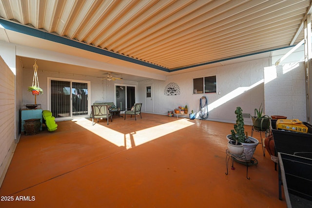 view of patio / terrace featuring a ceiling fan