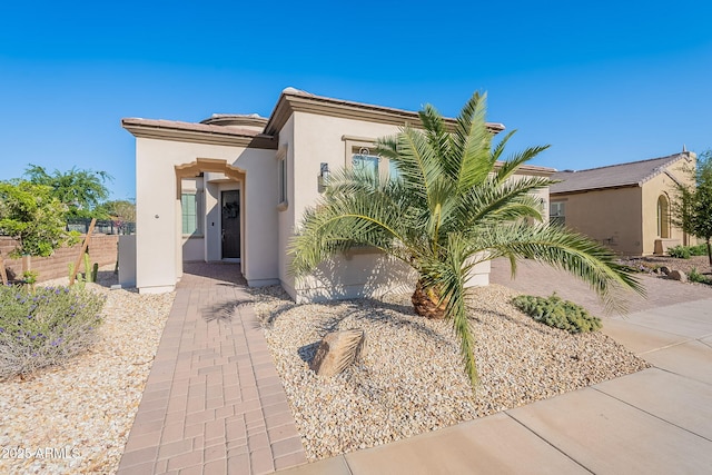 36169 N Serrano Ave, Queen Creek, AZ 85140 - view of front of property with a tiled roof, fence, and stucco siding