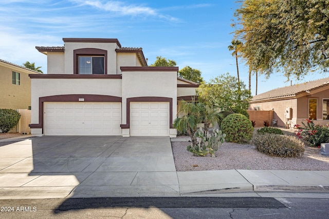 view of front of house with a garage