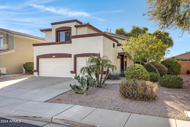 view of front of home with a garage