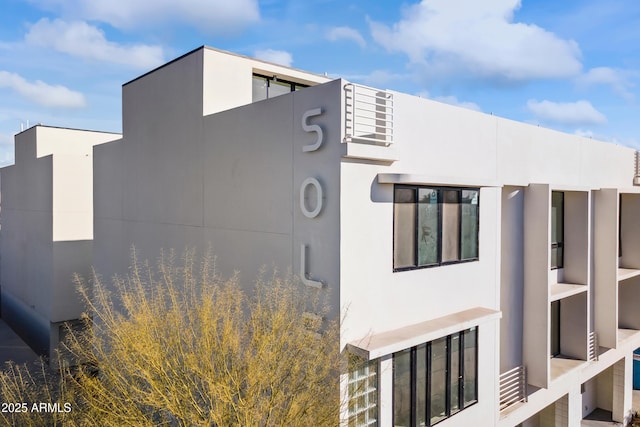 view of home's exterior featuring stucco siding