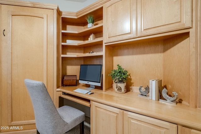 home office with built in desk