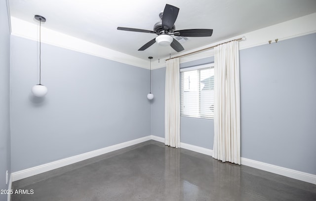 unfurnished room featuring ceiling fan