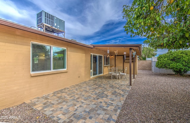 view of patio with a fenced backyard