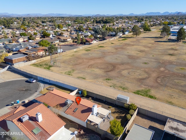 drone / aerial view with a mountain view