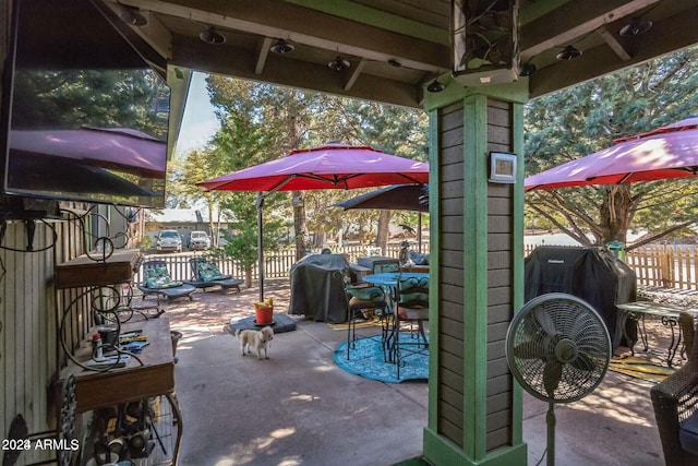 view of patio with area for grilling