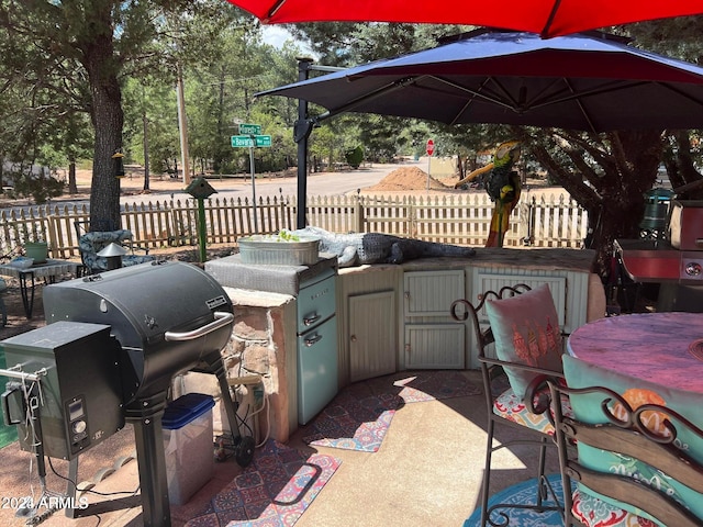 view of patio featuring area for grilling