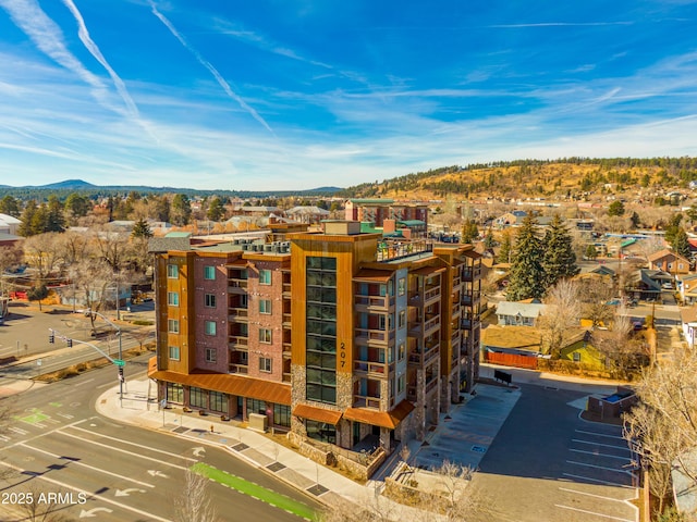 view of building exterior with a mountain view