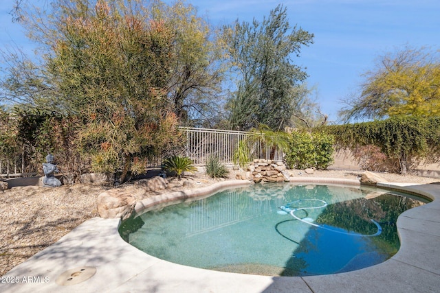 view of pool featuring a fenced backyard and a fenced in pool