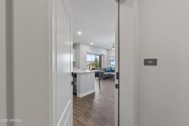 475 N 9th St Unit 206, Phoenix, AZ 85006 - corridor featuring wood finished floors and recessed lighting