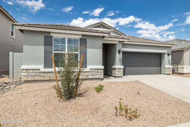 view of front of house with a garage