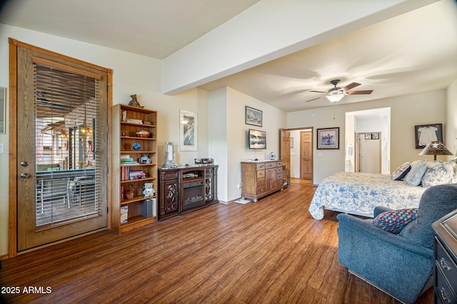 420 N Retreat Dr, Show Low, AZ 85901 - bedroom with wood finished floors, baseboards, and ceiling fan