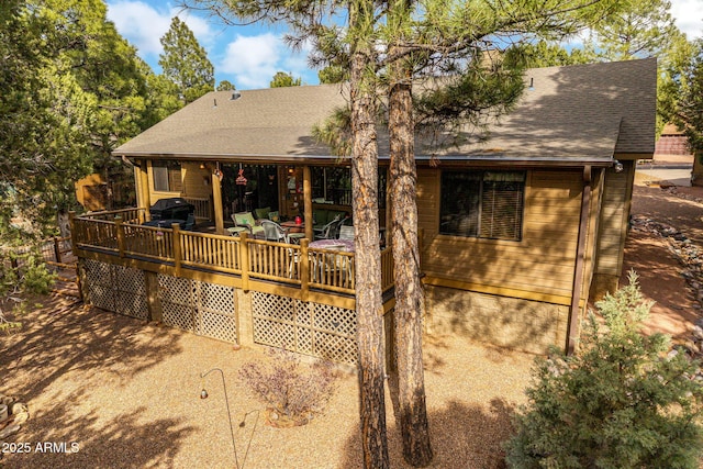 420 N Retreat Dr, Show Low, AZ 85901 - rear view of house featuring roof with shingles and a deck