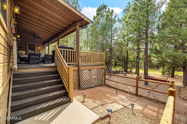 420 N Retreat Dr, Show Low, AZ 85901 - deck with view of wooded area