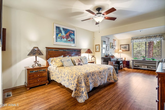 420 N Retreat Dr, Show Low, AZ 85901 - bedroom with wood finished floors and a ceiling fan