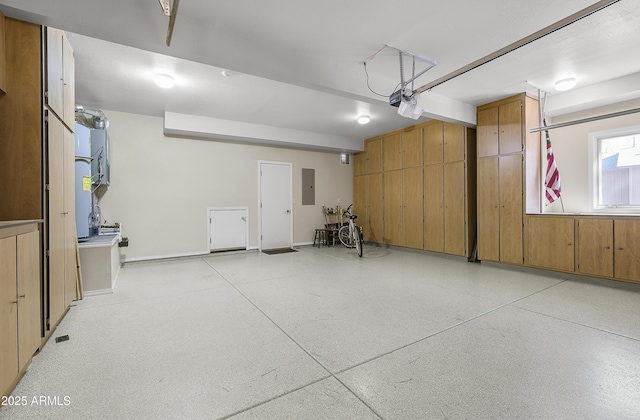 garage with electric panel