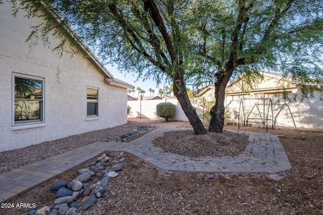 view of yard with a patio area