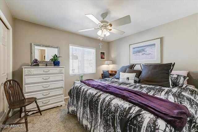 17801 N 43rd Way, Phoenix, AZ 85032 - bedroom featuring light colored carpet, a ceiling fan, and baseboards